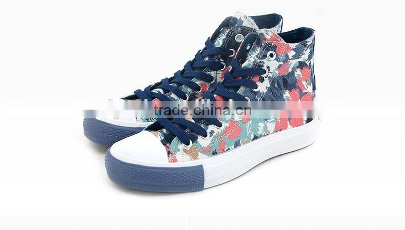 multicolor printed vulcanized trainer high top women sneakers cheap casual canvas shoes women ladies shoes 2016