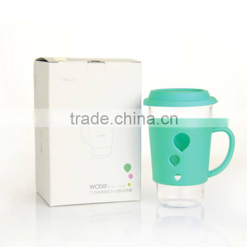 Free samples!clear drinking unbreakable glass cup glass cup with harnesses,glass cup