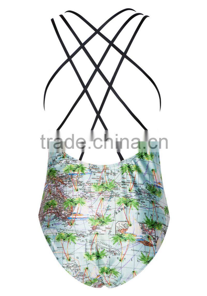 2015 Popular Designer Printing Women Swimwear Sexy Siamese Bikini Wholesale Swim Wear