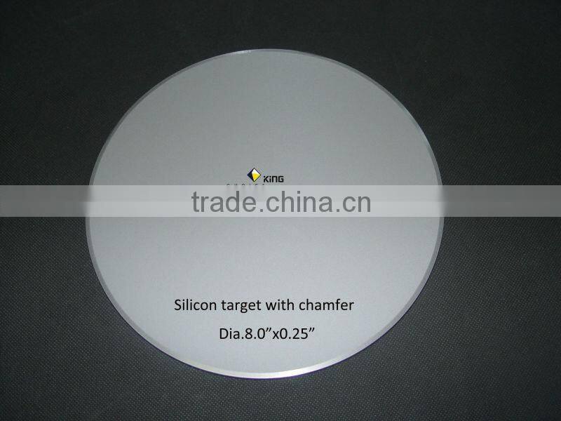 mono crystal Si disc with chamfer Dia.8.0"x0.25"
