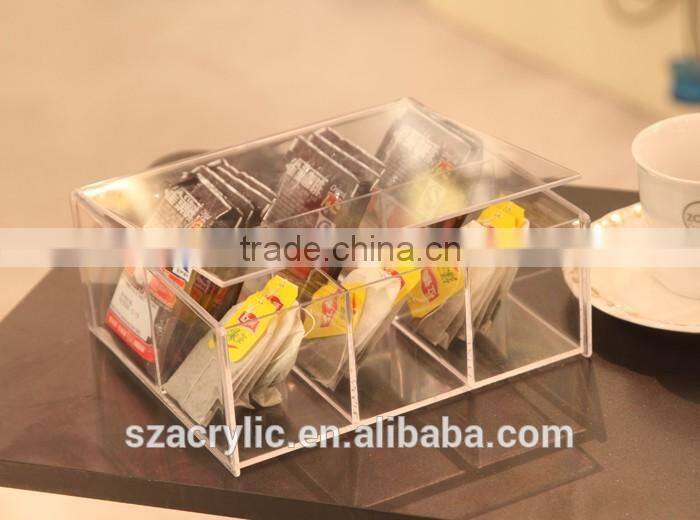 Unique high transparent acrylic tea-bag box acrylic small tea box wholesale