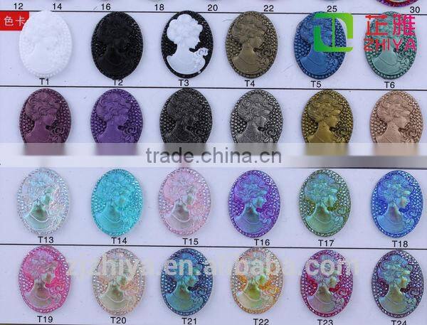 Flat back resin cameo wholesale cameo