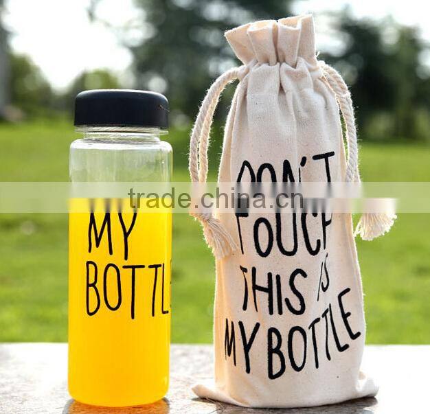 Korea Hot Sale Plastic Sports water bottle 500 ml my bottle With Black Cap