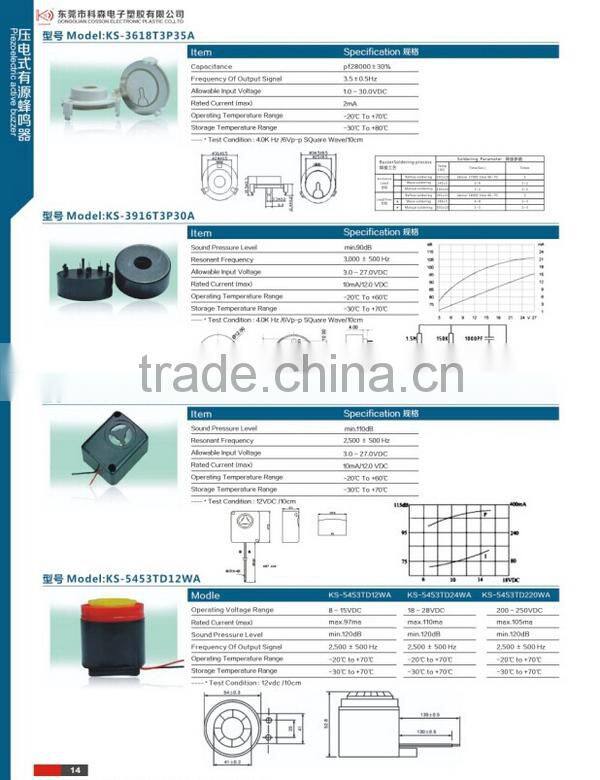 loud piezo buzzer 24v