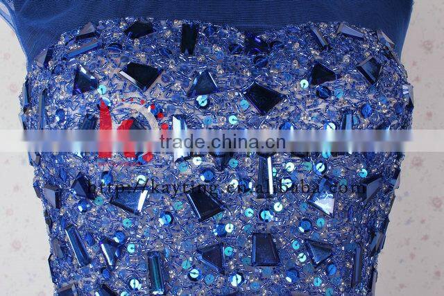 Magnificent Cap Sleeve Transparent Fishtail Beaded Bling Long Lebanon Evening Dress