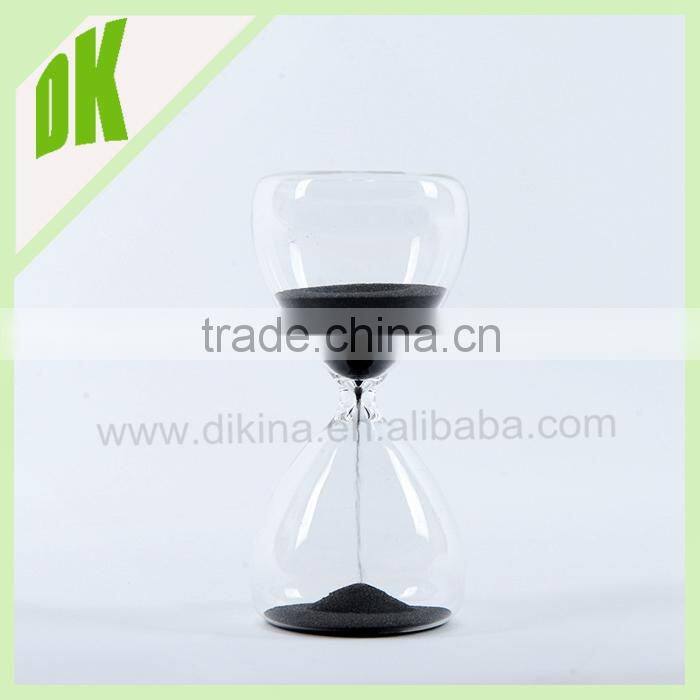 Gorgeous large clear hourglass with black sand. hourglass - 30 minute timer. wholesale custom glass sand timer