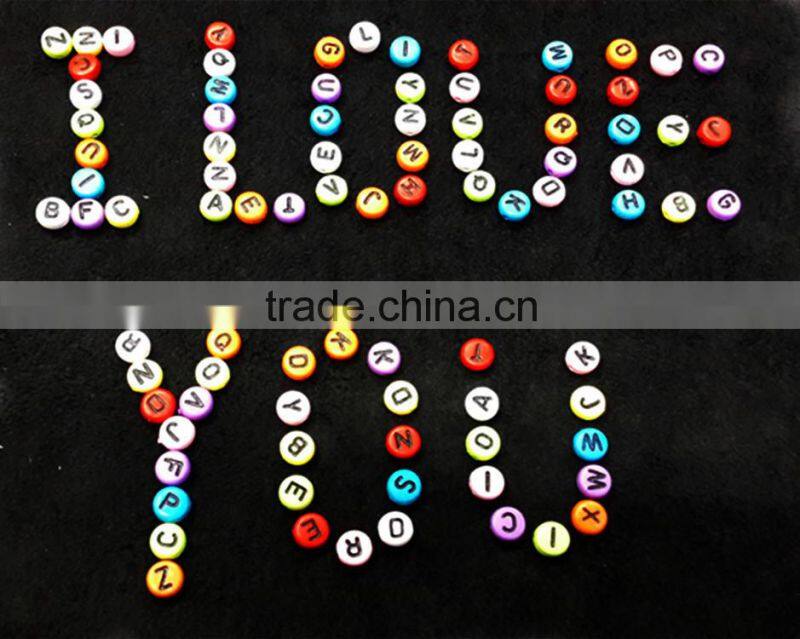 wholesale colorful kids round loose acrylic alphabets 4x7mm beads