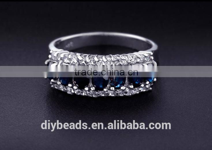 925 sterling silver and Blue Sapphire jewelry ring for wedding party women