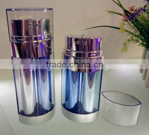 Plastic oblate Dual chamber bottle cosmetic packaging JS-S01