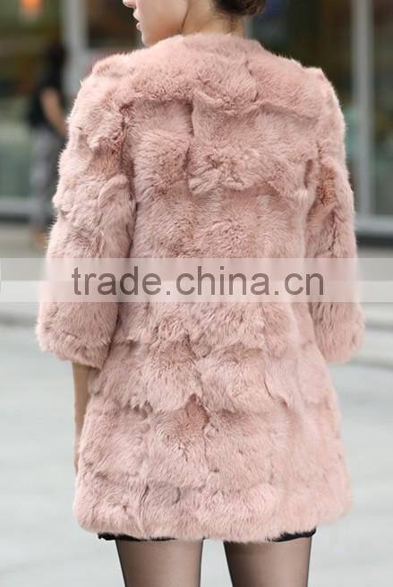 Fancy Graceful Women Fur Winter Coat Knitted Sheep Coat