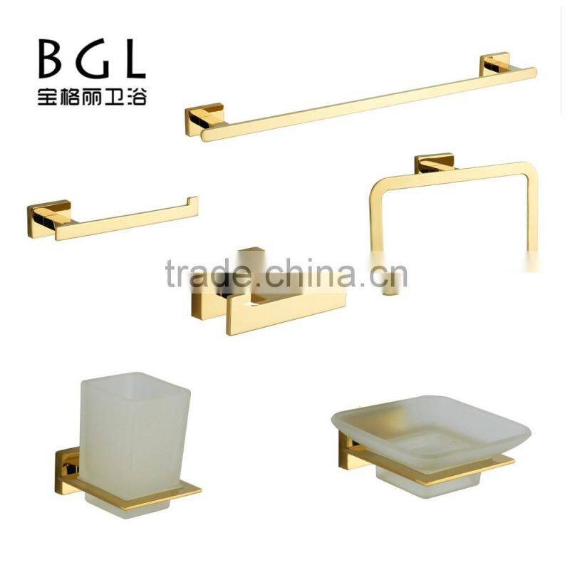 zinc alloy golden bathroom accessories set