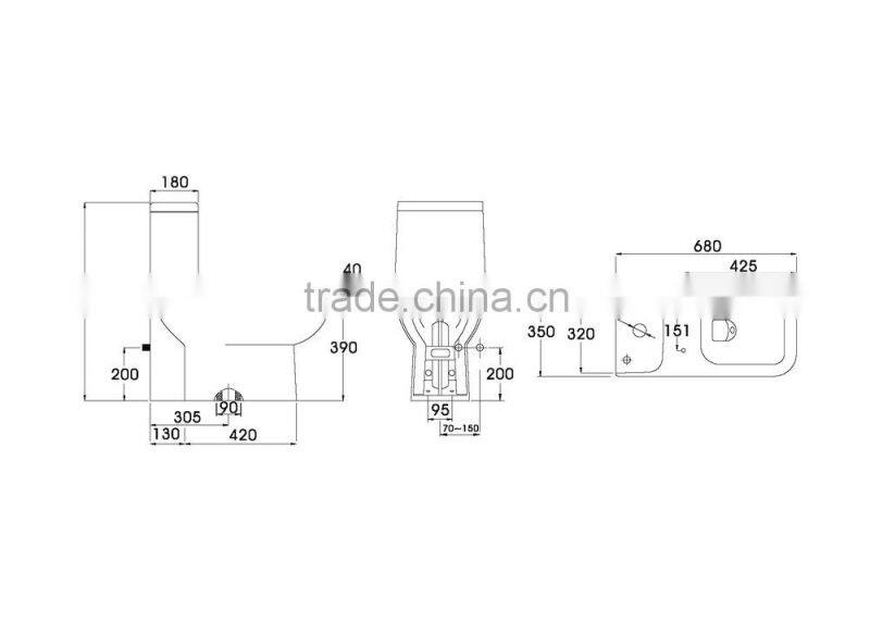 CRW HB3646 Ceramic Luxury Portable Toilet One Piece Washrooms