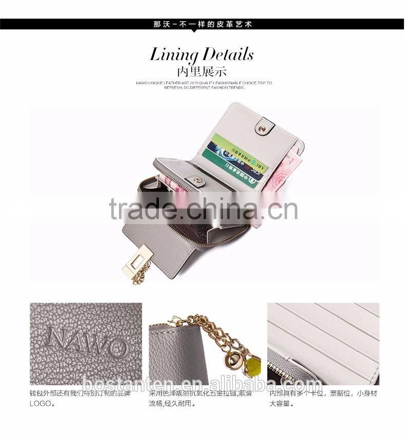 customized hasp open wallet women genuine leather coin hand purse