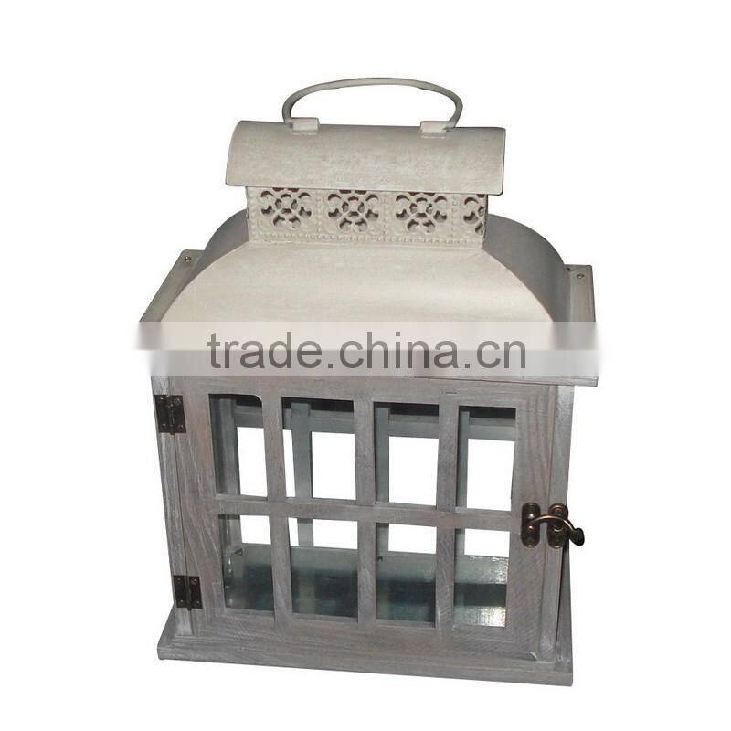 white metal top wooden lanterns kings decor