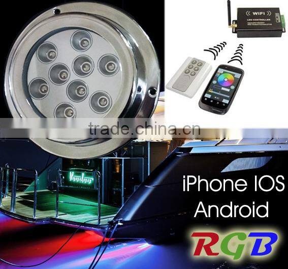 2015 New Smart Wifi iPhone Android Control RGB Colorful Underwater Boat LED Light
