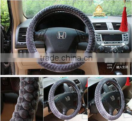 ZX Hot selling New design Velvet steering wheel covers/fluffy steering wheel cover