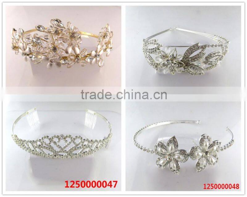 Trendy America style flower pearl lady crown
