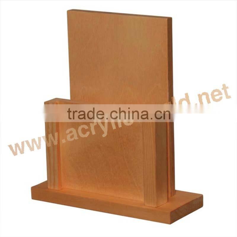 wooden menu holder/wooden menu holder with chalkboard/wooden menu sign board