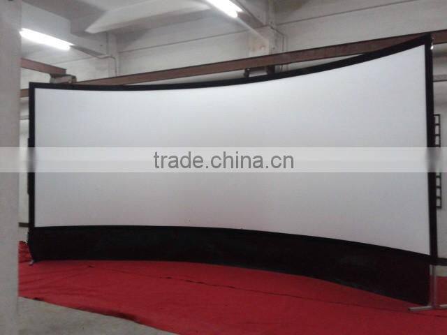 2016 curved screen fixed frame projector screen
