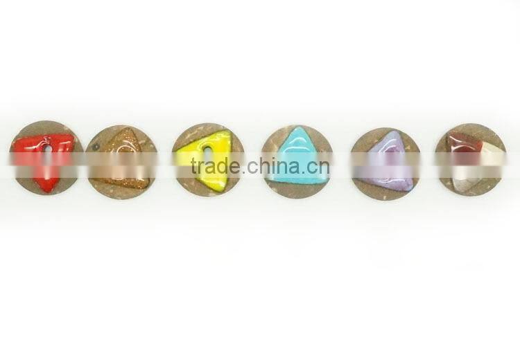 Fancy 2 Holes Colorful Red, Blue, Yellow, Coffee Triangle Oil Enameling Coconut Shell Button