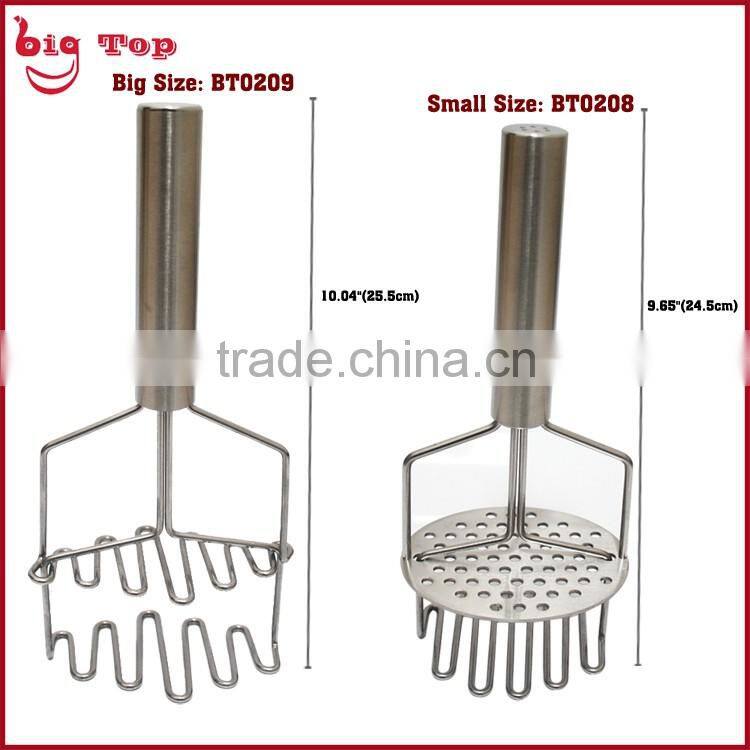 BT0208 Double Layer Stainless Steel Potato Masher Potato Ricer Fresh Potato Press Hand Push Down Potato Masher