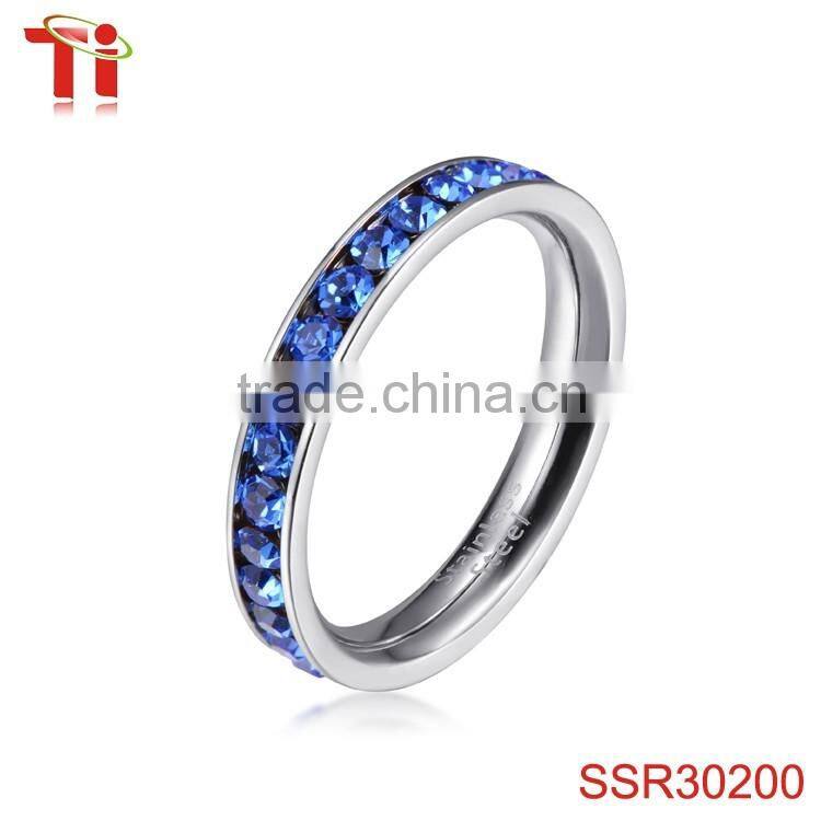 316L Stainless Steel Peridot Green Cubic Zirconia CZ Eternity Wedding 4MM Band Ring