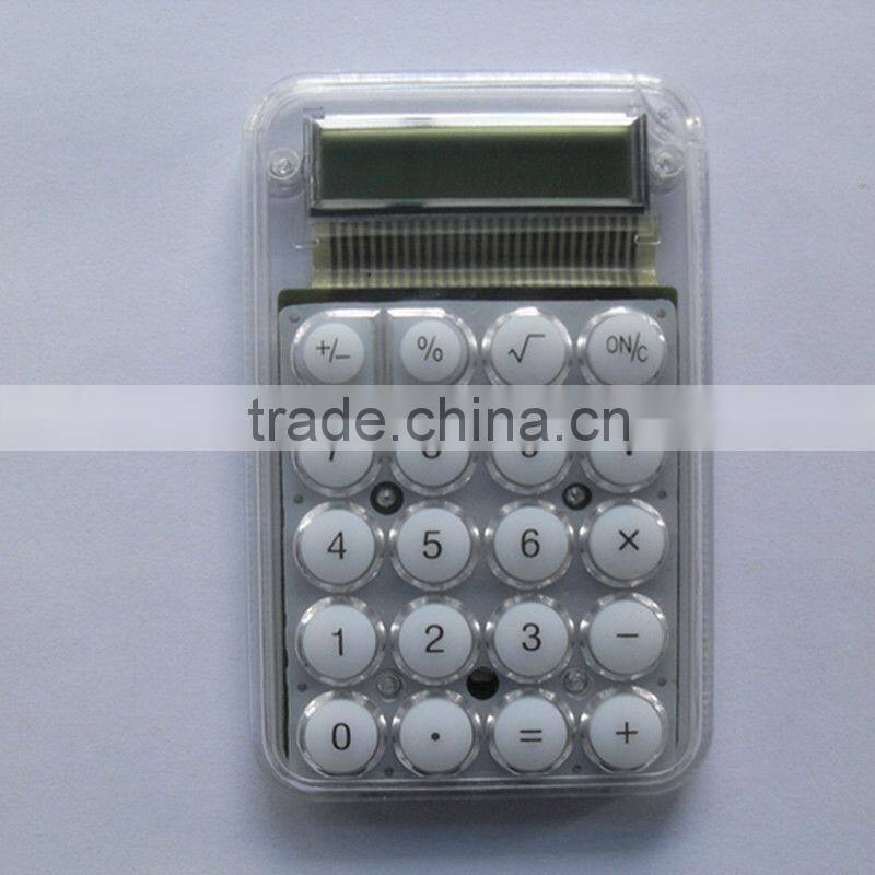 novelty promotional item gift calculators transparent big button 8-digits electronic calculator for school