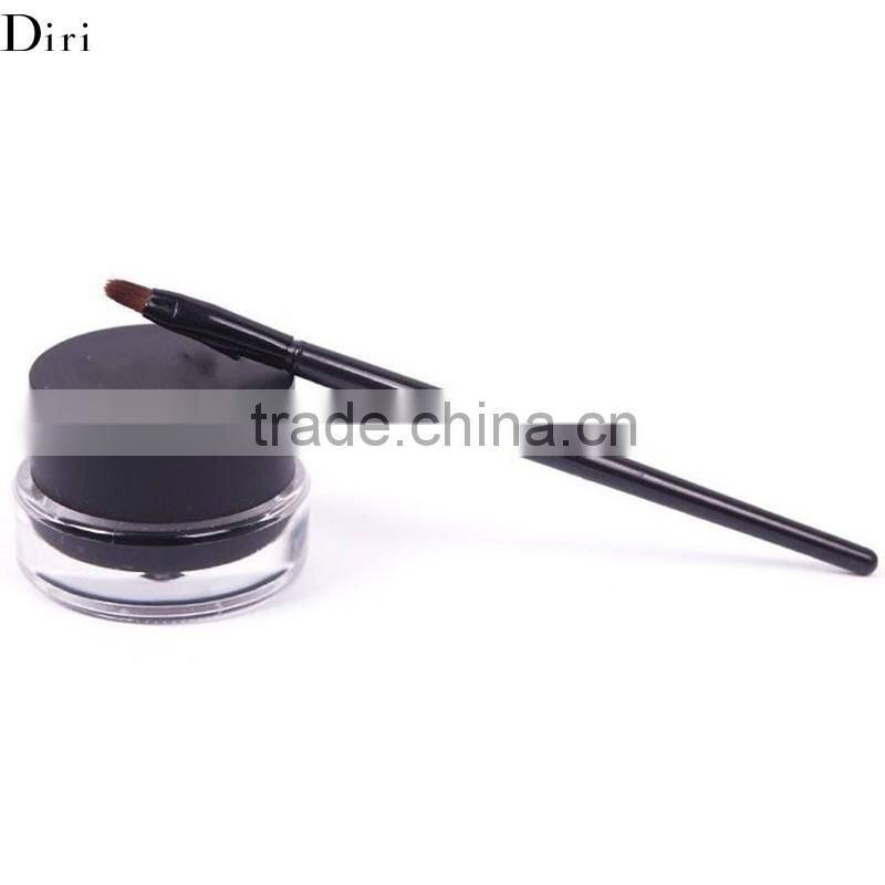 Black angled cosmetic synthetic hair eyeliner brush