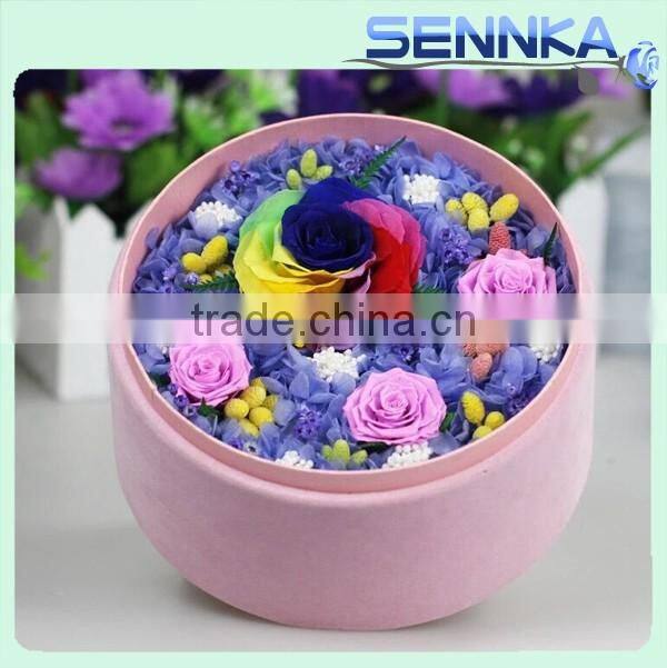 2016 Natural Preserved Fresh Flower in Hot Design High Transparency Pyrex Glass Dome with Base