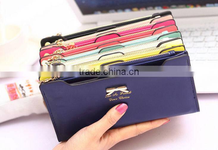 2016 Fashion Women Leather Wallet Multifunctional Zipper Long Wallet Vintage Ladies Clutch Coin Purse Card Holder