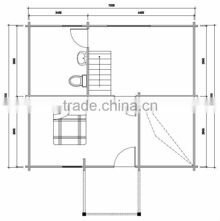 two floors prefabricated log house