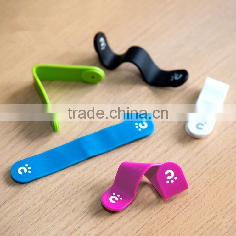 new design Multi-function silicone cable clip,paper/money clip,phone holder for promotion