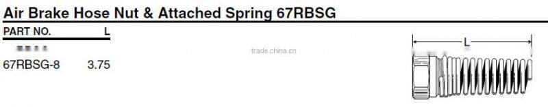 667 Nut And Spring, D.O.T. Air Brake Fitting For Rubber Tube,Control valve