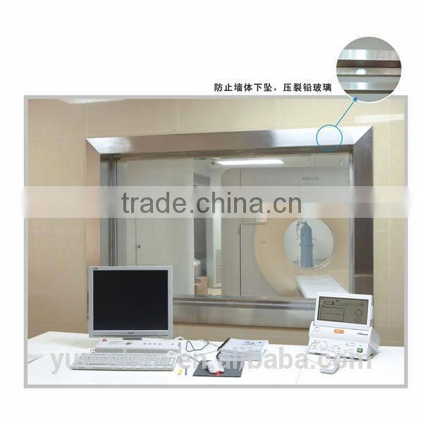 Medical radiation CT room lead lined glass