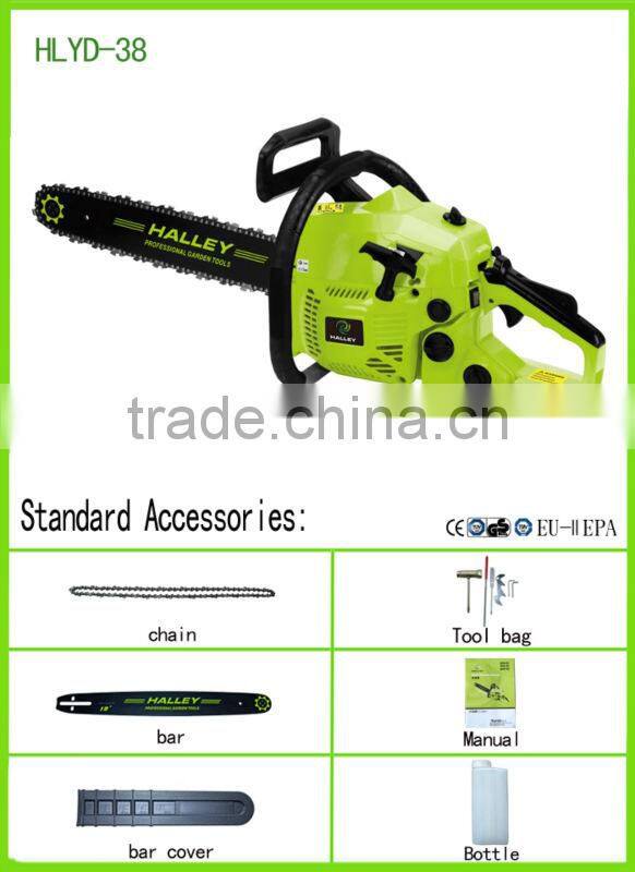 Timber Cutting Chain Saw 38cc with CE/GS/EMC/EU-II Approval HLYD - 38