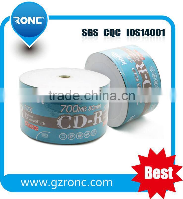 OEM Brand 700mb 80min 52x cdr with Lowest Error Rate/ Professional Manufacturer Blank cd