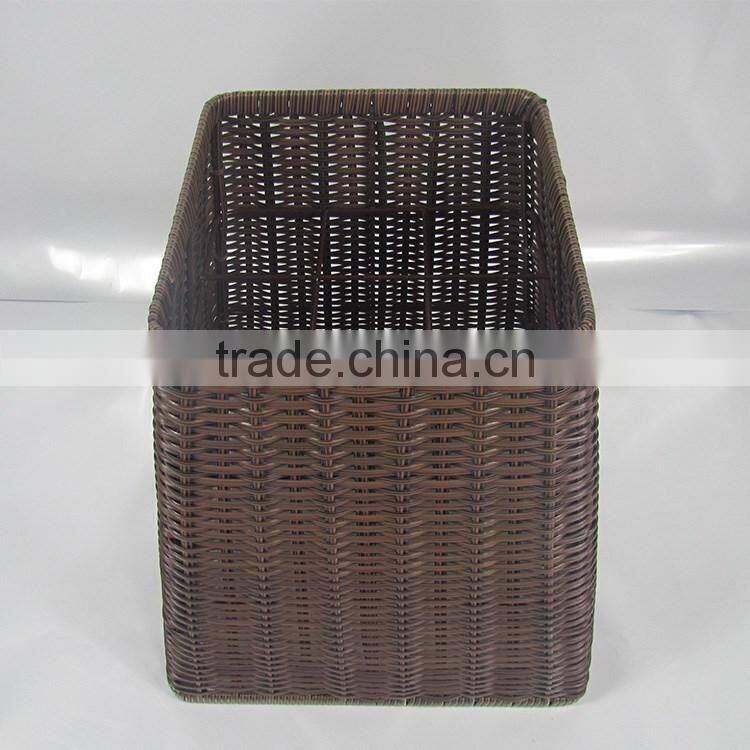 S&D Handmade plastic rattan display disposable supermarket fruit basket