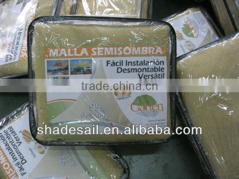 100%HDPE Shengzhou Zhejiang durable Cheap colourful Home Garden Outdoor Sun Shade sail carport with Sun UV protection