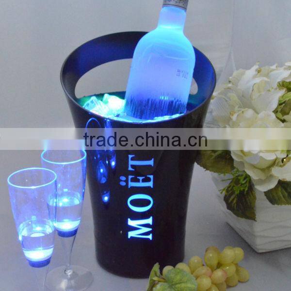Transparent with UV painting PC material unique design flash ice bucket