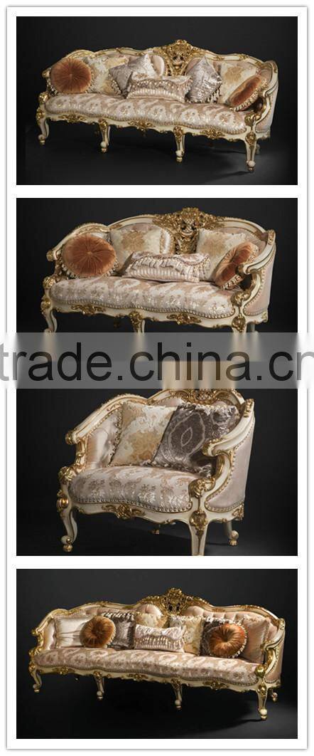 Elegant Emerald Green Living Room Sofa, Noble Solid Wood Carved 3+2+1 Sofa Set, British Royal Furniture