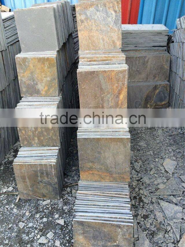 Natural rusty slate stone flooring tiles