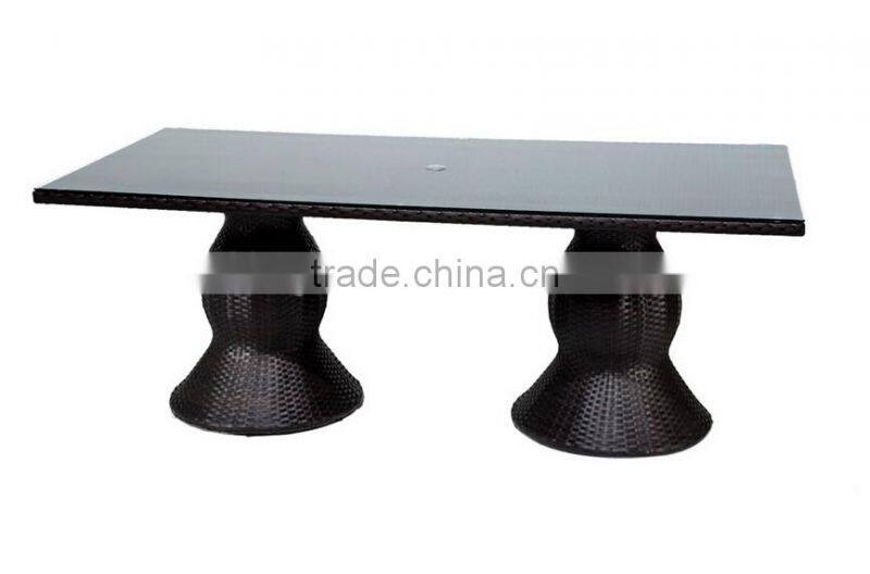 2017 Trade Assurance most popular outdoor alum frame rattan restaurant used dinning table set