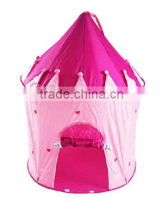 Hot girl play castle pink princess tent