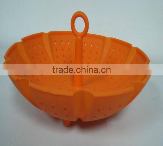 new design silicone steamer/silicone fruit colander