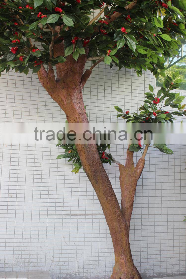 home &garden ornament artificial camellia tree with flowers decoration