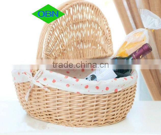 Wholesale wicker shopping basket with lid