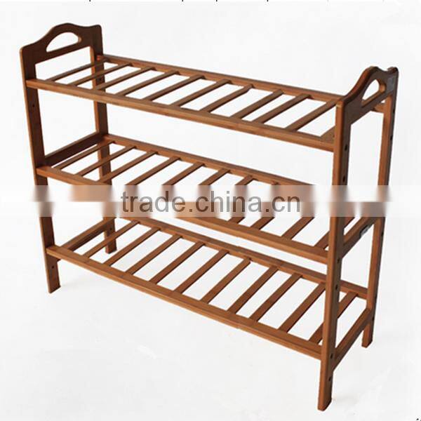 Easy to assemble bamboo shoe rack