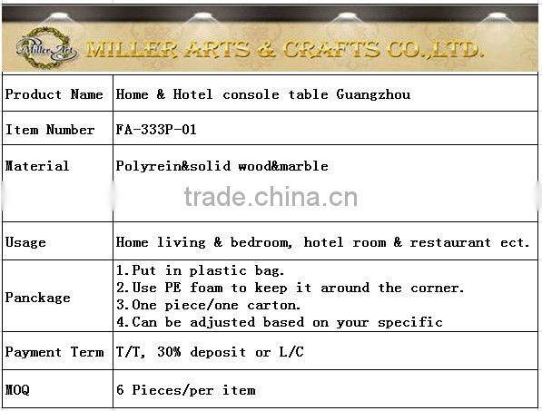 luxuriouse hotel gold console table