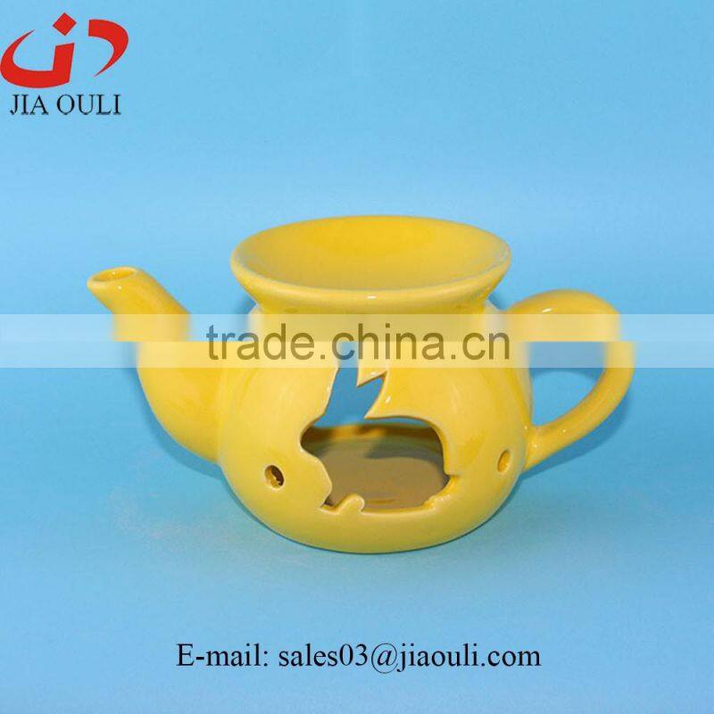 Good sales with rabbit hollow out teapot shape essential oil diffuser, ceramic aroma diffuser