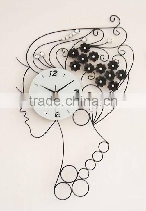 women model hot salesl cheapest metal wall clock GZH-70